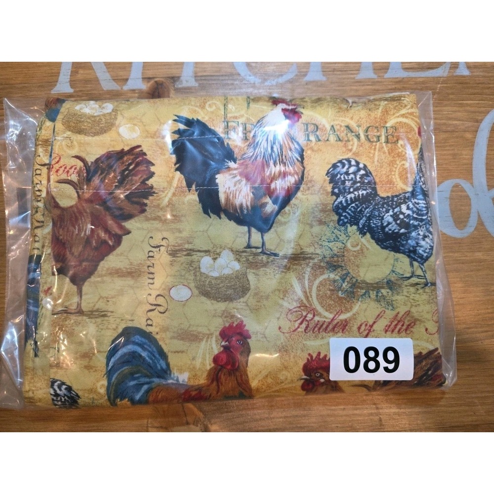 Rooster &‎ Chicken Kitchen Farmhouse County Mustard Valance EXCELLENT - Picture 4 of 4
